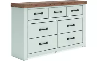Ashley savonport seven drawer dresser in white/brown