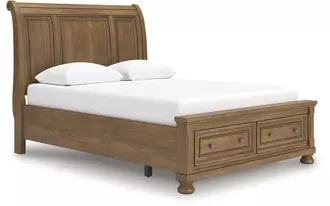 Ashley feddinger queen sleigh headboard in medium brown