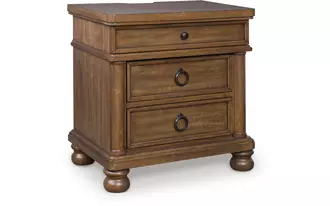 Ashley rowlenstown three drawer night stand in brown