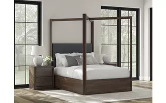 Ashley dilenno queen canopy in dark brown