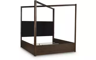 Ashley dilenno king canopy in dark brown