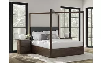 Ashley dilenno cal king poster rails/posts in dark brown