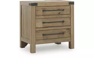 three drawer night stand ridgester light brown