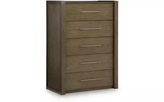 Ashley marxmore five drawer chest in brown