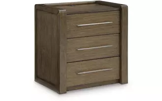 Ashley marxmore three drawer night stand in brown