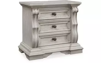 Ashley bruchandi three drawer night stand in antique white