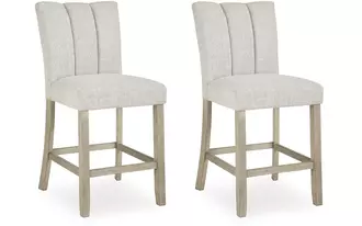 Ashley larawyn upholstered barstool (2/cn) in bisque