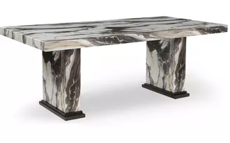 Ashley jeshina rect dining room table base in dark brown
