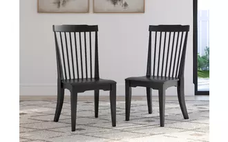 Ashley brenkerton dining room side chair (2/cn) in grayish brown/black
