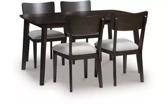 Ashley mallenette dining room table set (5/cn) in merlot