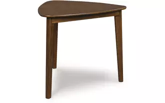 Ashley tameride triangle dining room table in brown