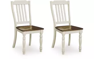 Ashley wirloni dining room side chair (2/cn) in antique white/brown
