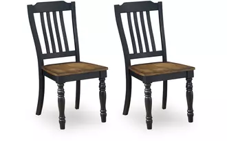 Ashley clorazi dining room side chair (2/cn) in black/brown