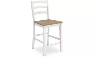 Ashley purlaney barstool (2/cn) in antique white/natural