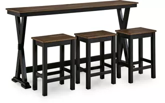 Ashley wildenauer rect drm counter tbl set(4/cn) in brown/black