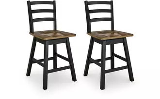 Ashley wildenauer swivel stool (2/cn) in brown/black