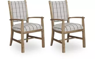 Ashley ridgester dining uph arm chair (2/cn) in light brown