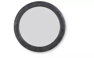 accent mirror corinsworth in charcoal/brass finish by ashley