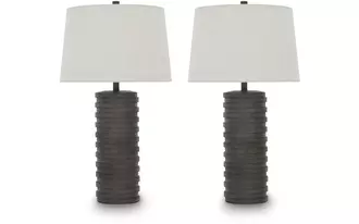 Ashley neilett poly table lamp (2/cn) in antique brown