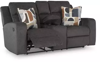 dbl rec loveseat w/console kanlow in dusk by ashley