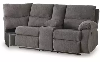 raf rec loveseat w/console museum pewter