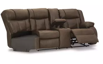 raf rec loveseat w/console trail boys walnut