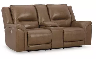 pwr rec loveseat/con/adj hdrst trasimeno in caramel by ashley
