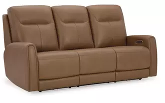 pwr rec sofa with adj headrest tryanny in butterscotch by ashley