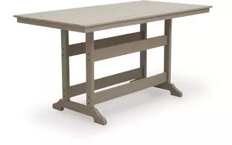 Ashley seacliff beach rect counter table w/umb opt in medium brown