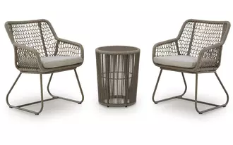 Ashley majors beach chairs w/cush/table set (3/cn) in beige