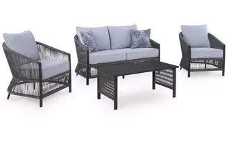 Ashley bridges beach love/chairs/table set (4/cn) in gray