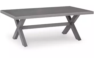Ashley half moon beach rectangular cocktail table in blue/gray