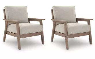Ashley grover beach lounge chair w/cushion (2/cn) in driftwood