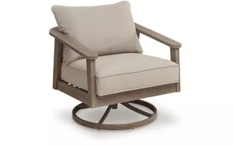 Ashley harmony headlands swivel lounge w/ cushion in natural/gray