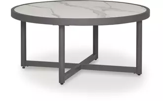 Ashley ocean beach round cocktail table in gray