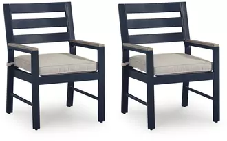 Ashley east beach arm chair with cushion (2/cn) in navy blue/driftwood
