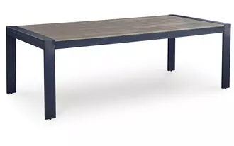 Ashley east beach rect dining table w/umb opt in navy blue/driftwood