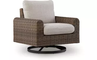Ashley dolan creek swivel lounge w/ cushion in beige/brown