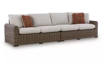 Ashley dolan creek raf/laf loveseat w/cush (2/cn) in beige/brown