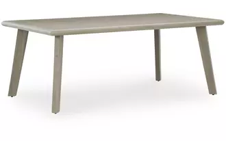 Ashley cliff trails rect dining table w/umb opt in beige