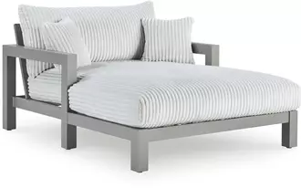 Ashley hurley park chaise lounge with cushion in gray
