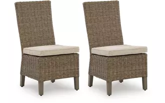 Ashley laguna heights side chair with cushion (2/cn) in beige