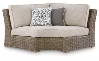 Ashley laguna heights curved corner chair w/cushion in beige