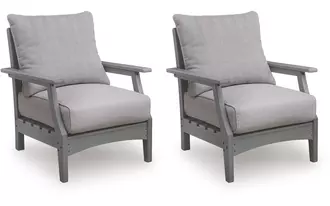 Ashley cove beach lounge chair w/cushion (2/cn) in gray