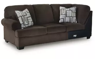 Ashley kimlee laf sofa w/corner wedge in chocolate