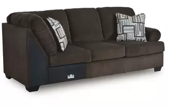 Ashley kimlee raf sofa w/corner wedge in chocolate