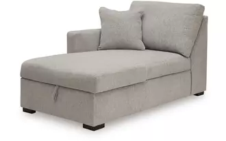 Ashley modmax luxe laf corner chaise w/storage in flint