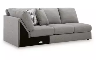 Ashley lindon laf armless loveseat w/wedge in smoke