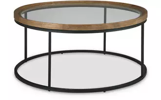 round cocktail table noraluna medium brown