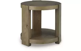 round end table flangren light brown